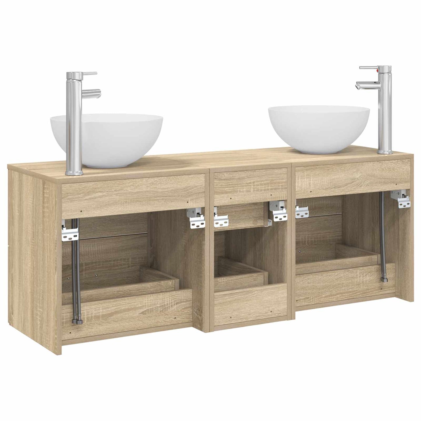 Bathroom Cabinet Set 3 pcs Sonoma Oak 49.5 x 35 x 63 cm