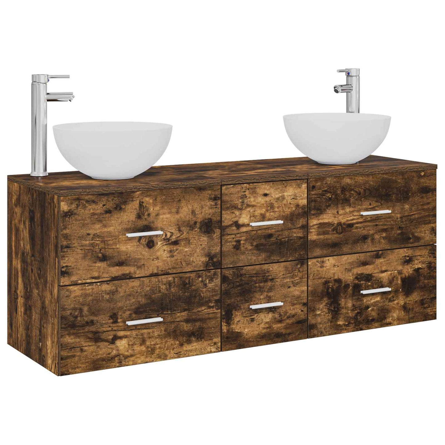 Bathroom Cabinet Set 3 pcs Smoked Oak 49.5 x 35 x 63 cm