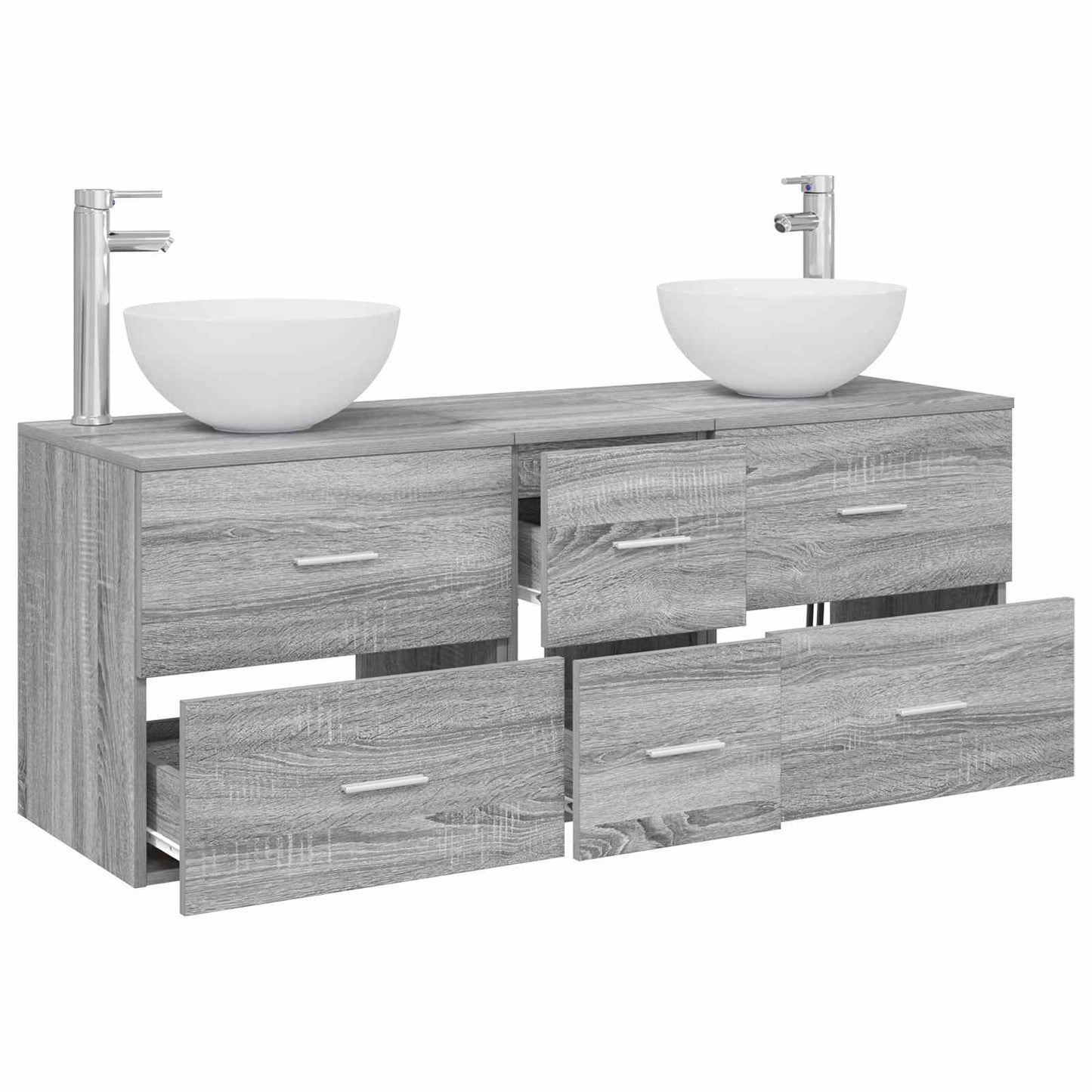 Bathroom Cabinet Set 3 pcs Grey Sonoma 49.5 x 35 x 63 cm