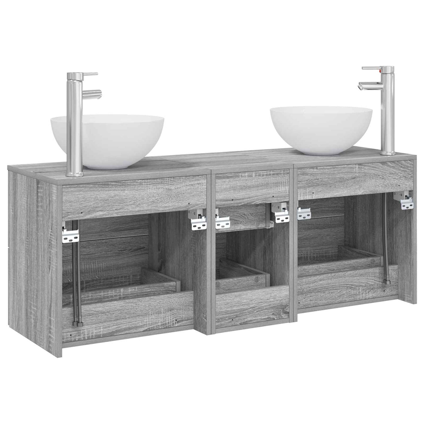 Bathroom Cabinet Set 3 pcs Grey Sonoma 49.5 x 35 x 63 cm