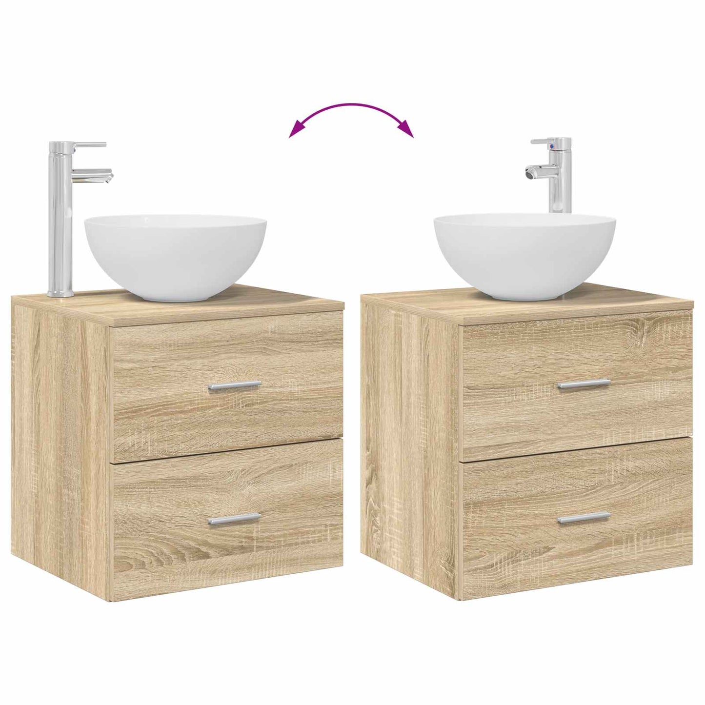 Bathroom Cabinet Set 3 pcs Sonoma Oak 49.5 x 41 x 64.5 cm