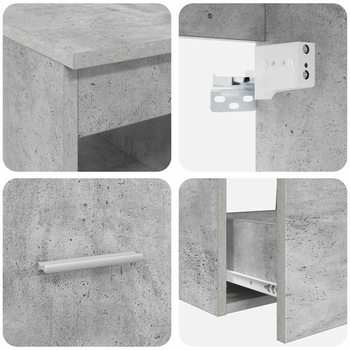 Bathroom Cabinet Set 3 pcs Concrete Grey 49.5 x 41 x 64.5 cm