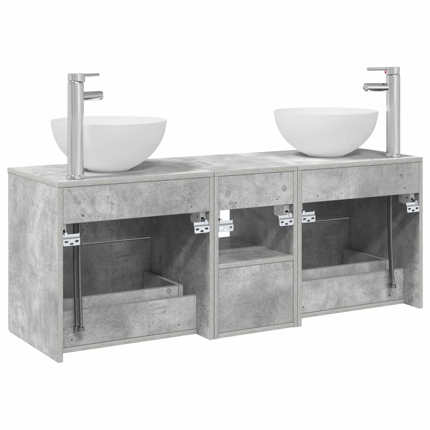 Bathroom Cabinet Set 3 pcs Concrete Grey 49.5 x 41 x 64.5 cm
