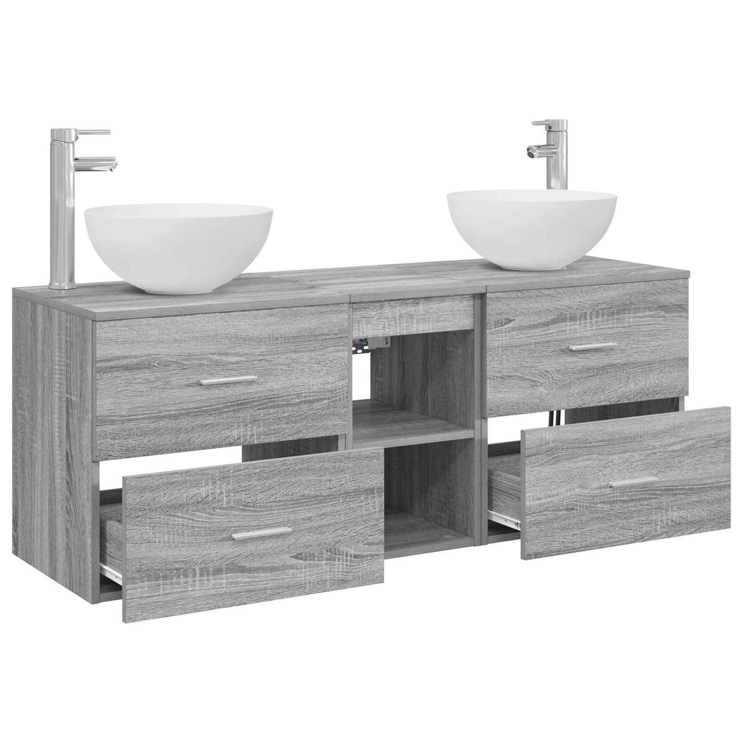 Bathroom Cabinet Set 3 pcs Grey Sonoma 49.5 x 41 x 64.5 cm