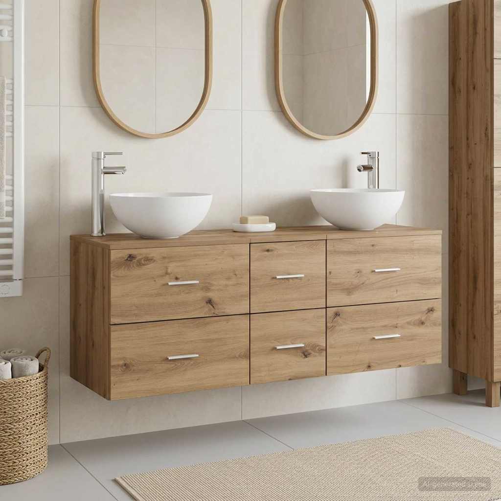 Bathroom Cabinet Set 3 pcs Artisan Oak 49.5 x 41 x 64.5 cm