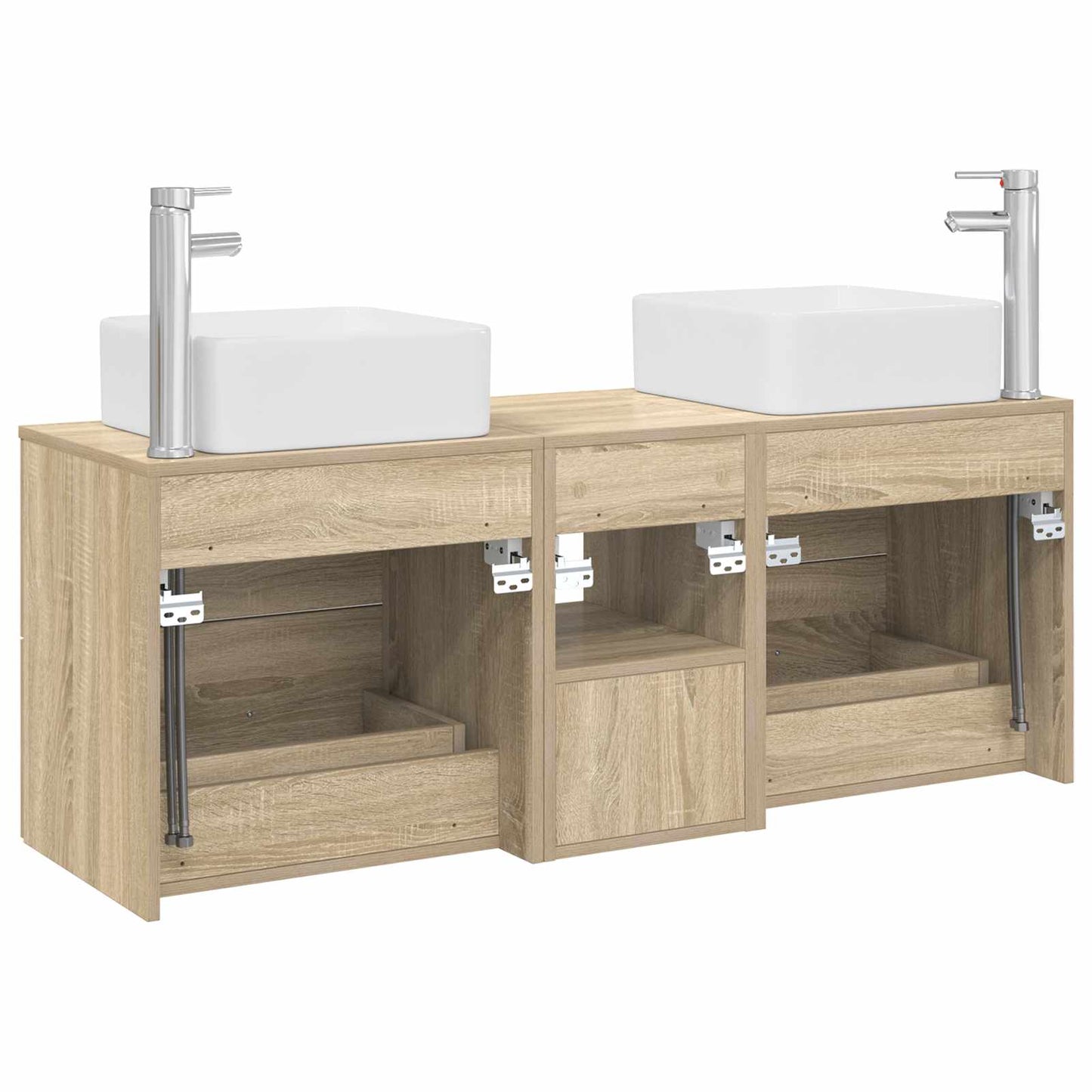Bathroom Cabinet Set 3 pcs Sonoma Oak 49.5 x 41 x 63 cm