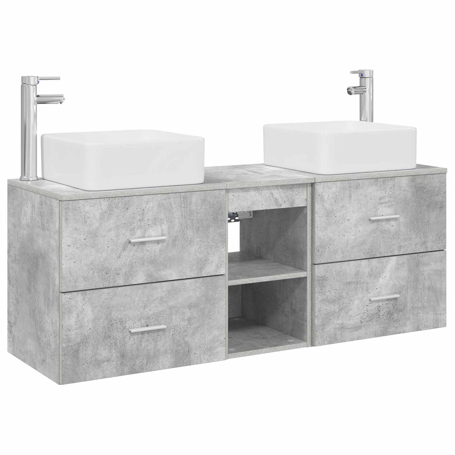 Bathroom Cabinet Set 3 pcs Concrete Grey 49.5 x 41 x 63 cm