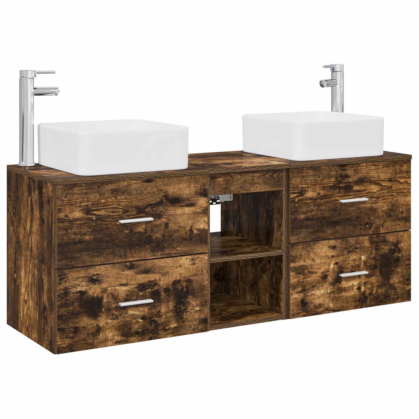 Bathroom Cabinet Set 3 pcs Smoked Oak 49.5 x 41 x 63 cm