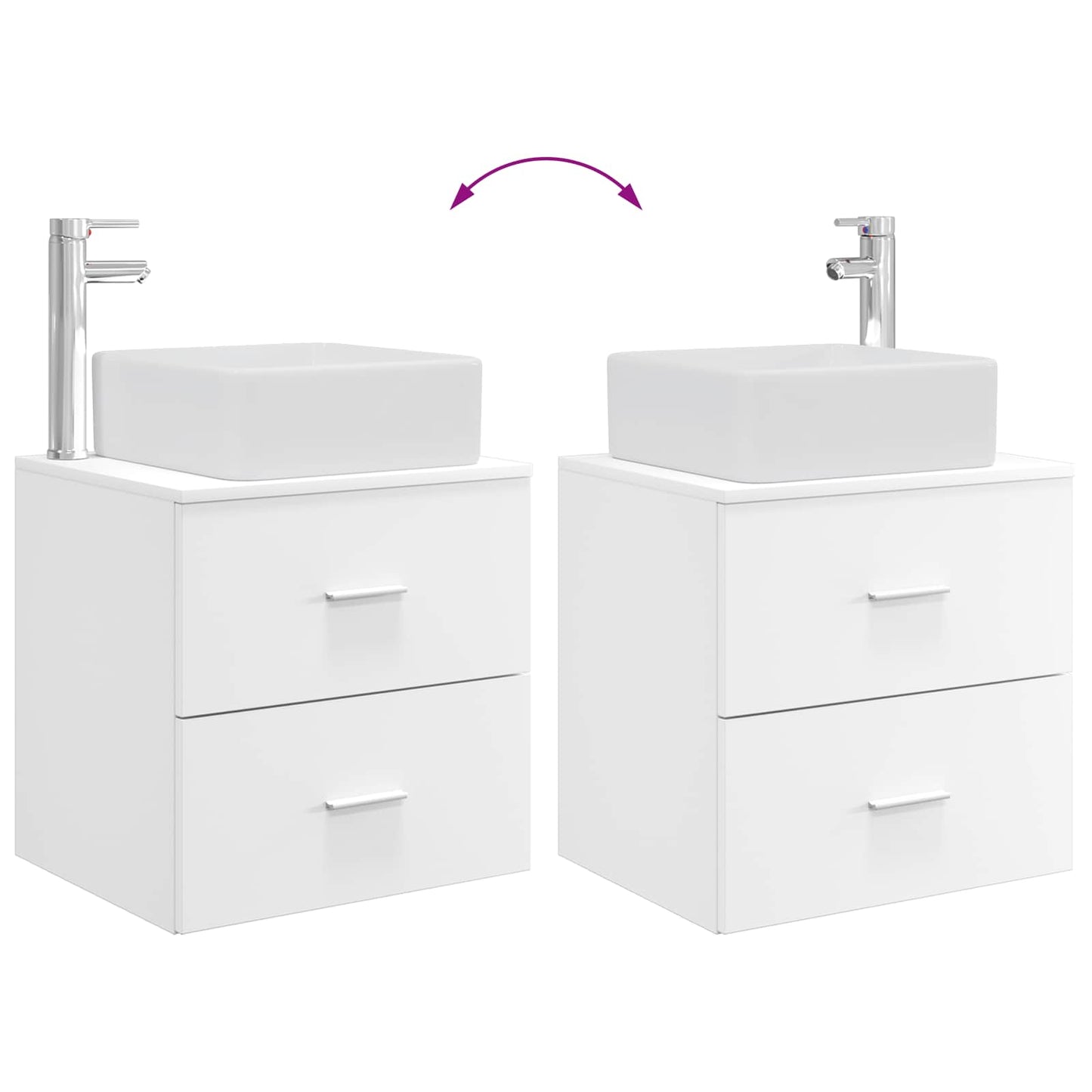 Bathroom Cabinet Set 3 pcs White 49.5 x 41 x 63 cm
