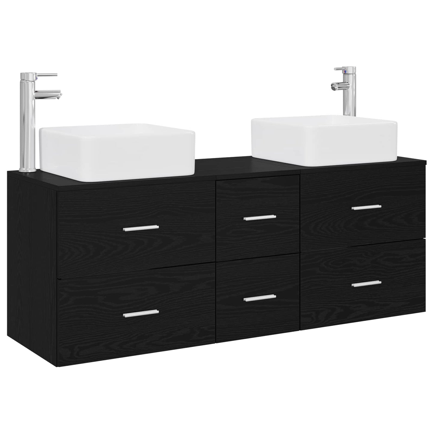 Bathroom Cabinet Set 3 pcs Black 49.5 x 41 x 63 cm