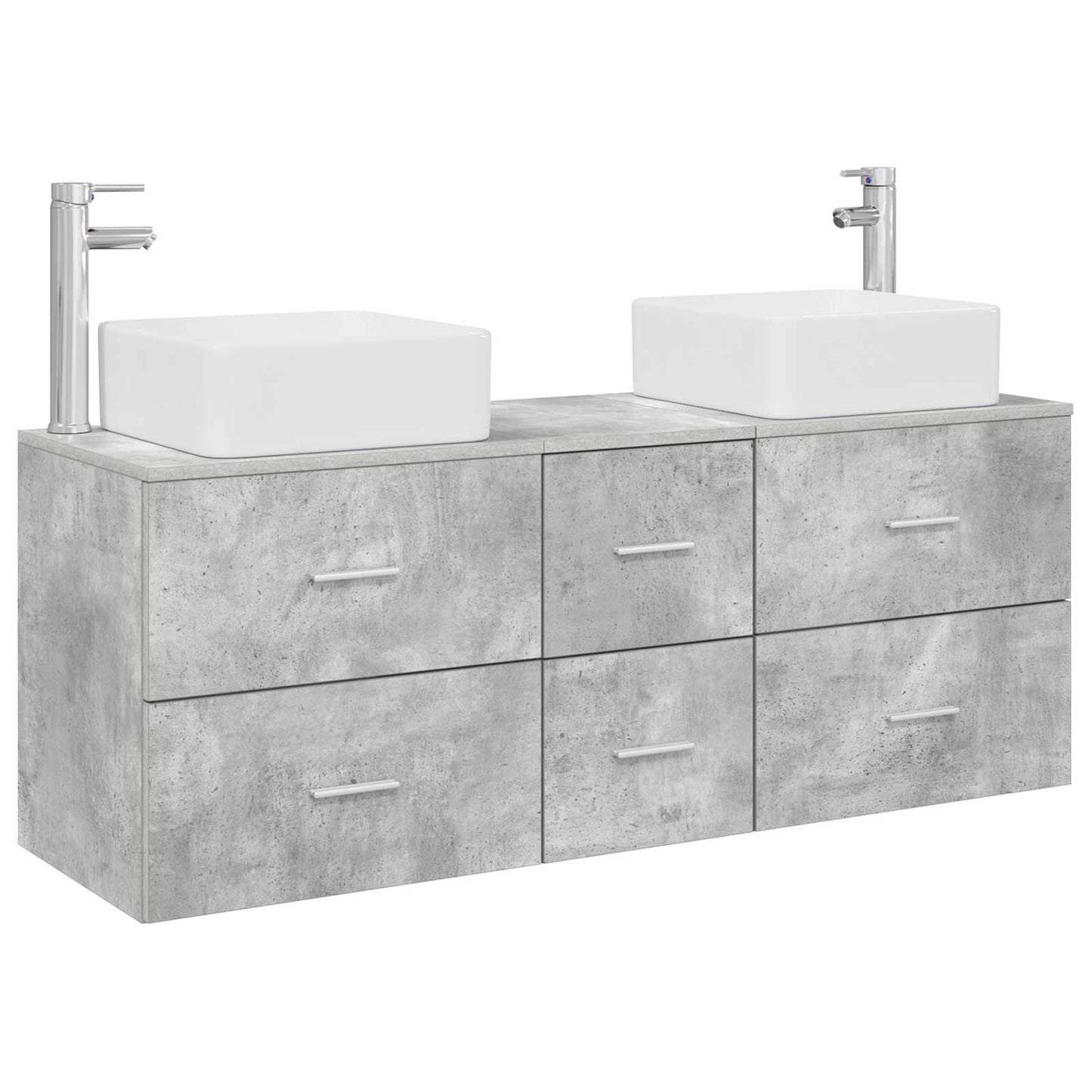 Bathroom Cabinet Set 3 pcs Concrete Grey 49.5 x 41 x 63 cm