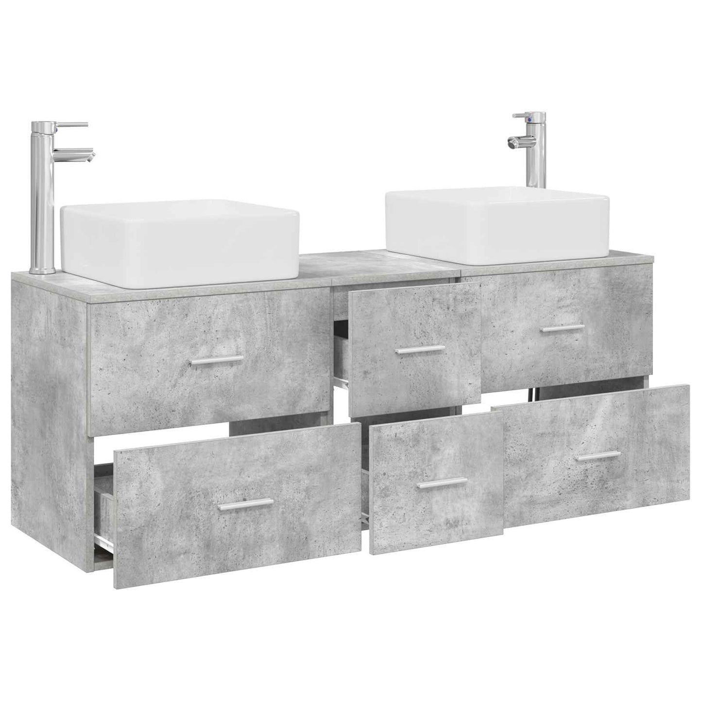 Bathroom Cabinet Set 3 pcs Concrete Grey 49.5 x 41 x 63 cm