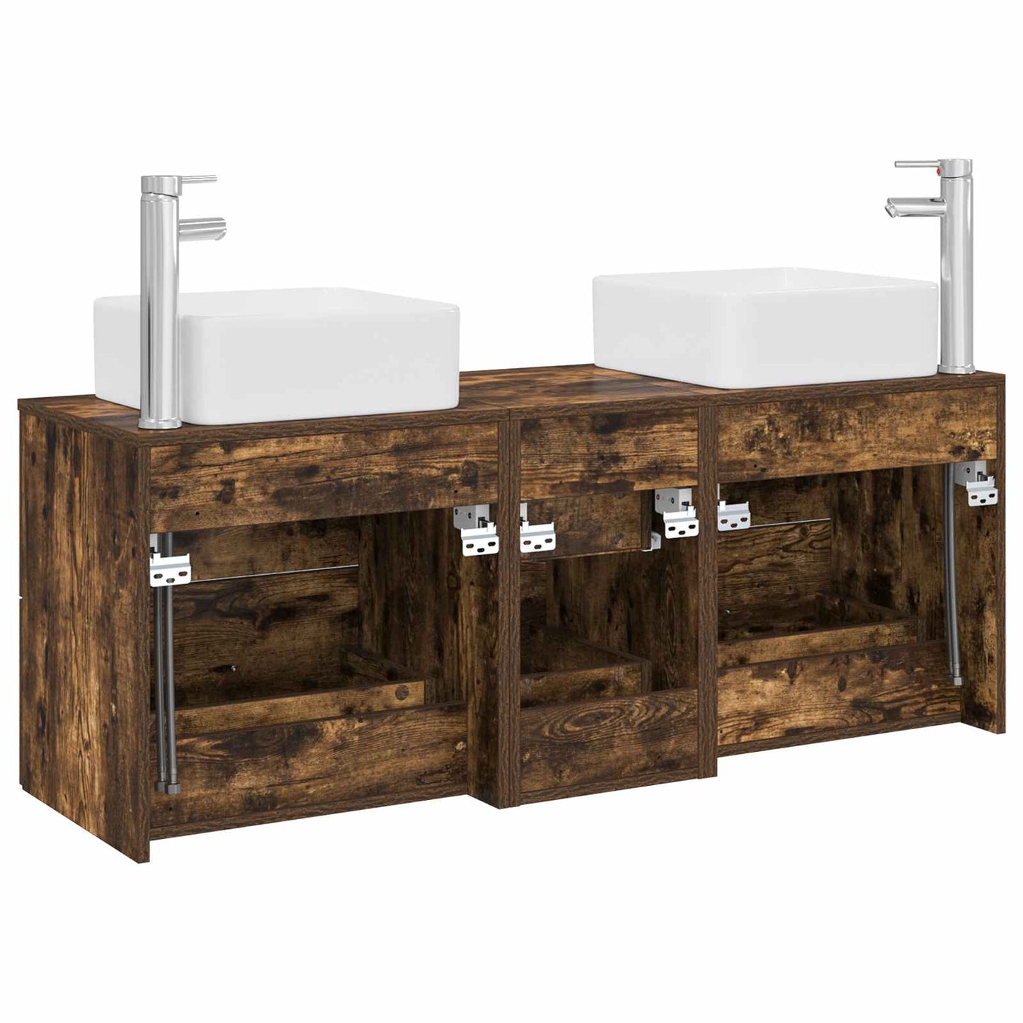 Bathroom Cabinet Set 3 pcs Smoked Oak 49.5 x 41 x 63 cm