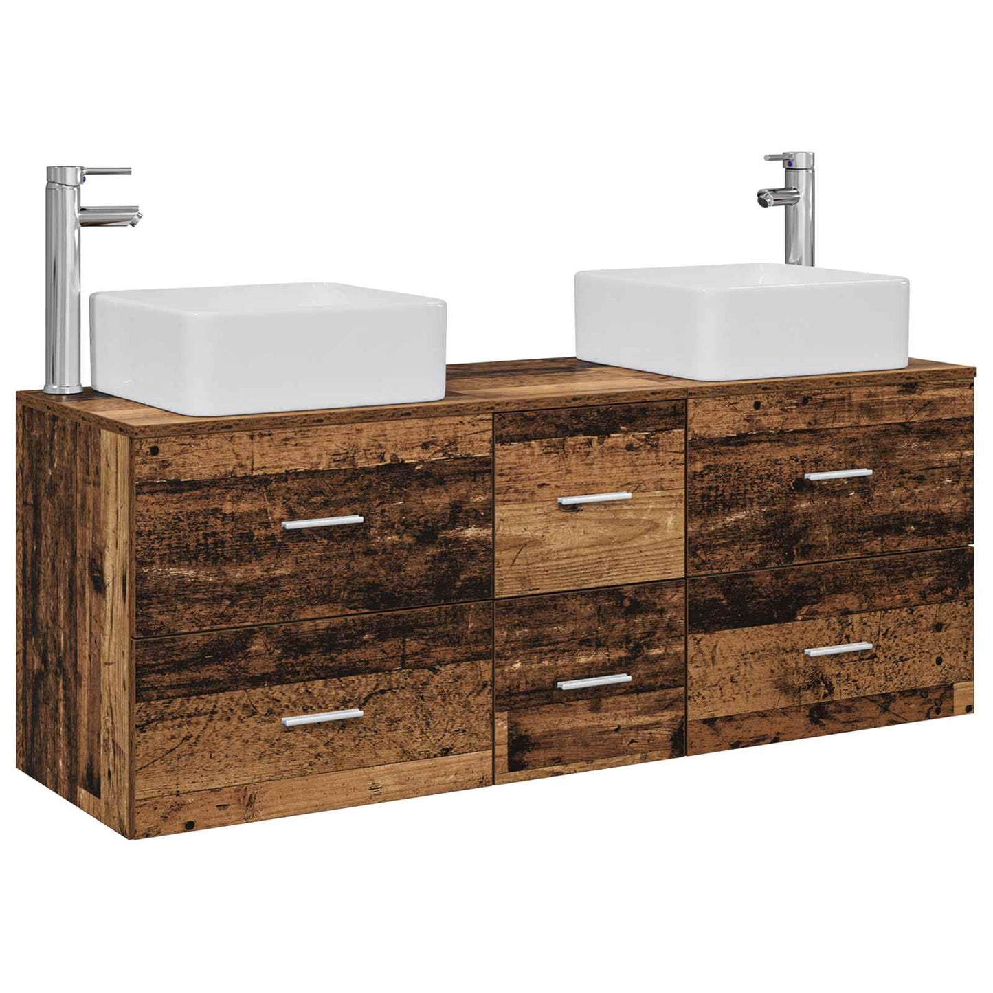 Bathroom Cabinet Set 3 pcs Old Wood 49.5 x 41 x 63 cm