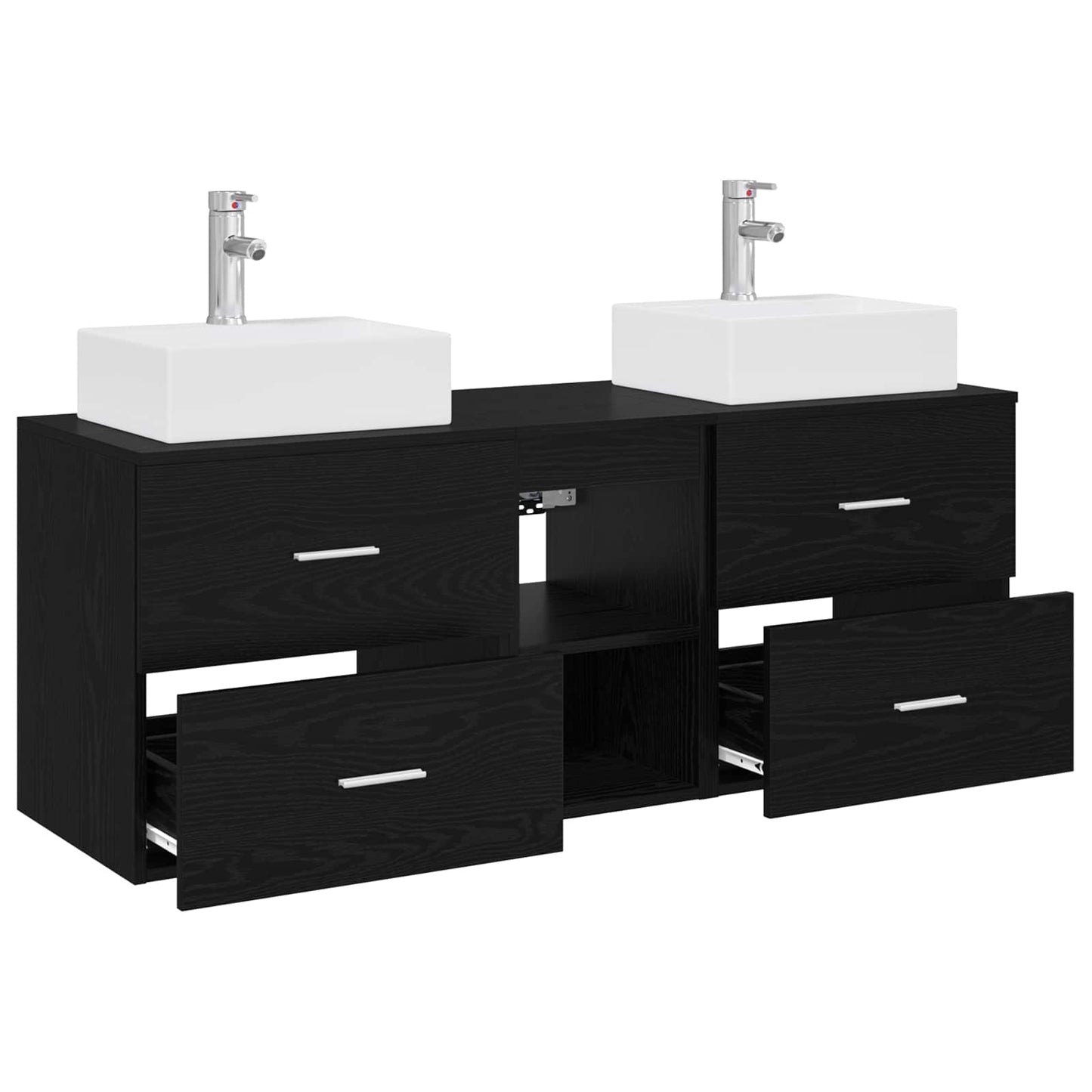 Bathroom Cabinet Set 3 pcs Black 49.5 x 41 x 62.5 cm