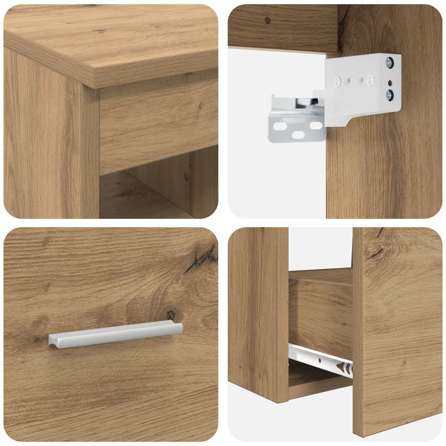 Bathroom Cabinet Set 3 pcs Artisan Oak 49.5 x 41 x 62.5 cm