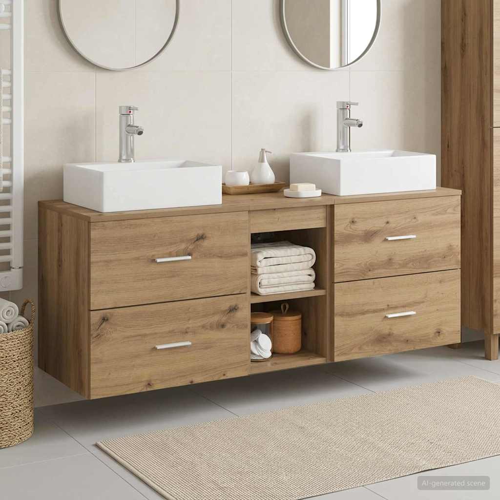 Bathroom Cabinet Set 3 pcs Artisan Oak 49.5 x 41 x 62.5 cm