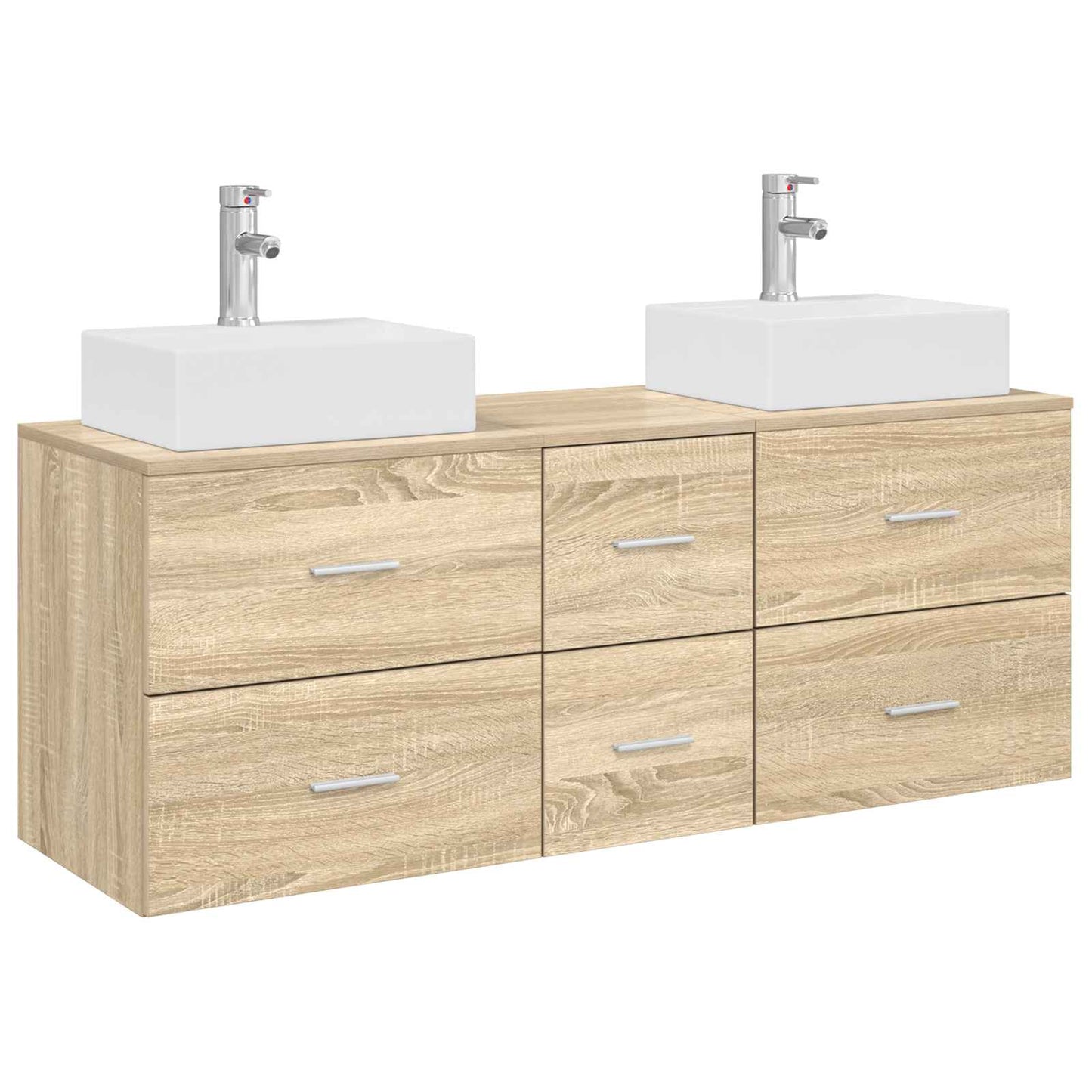 Bathroom Cabinet Set 3 pcs Sonoma Oak 49.5 x 41 x 62.5 cm
