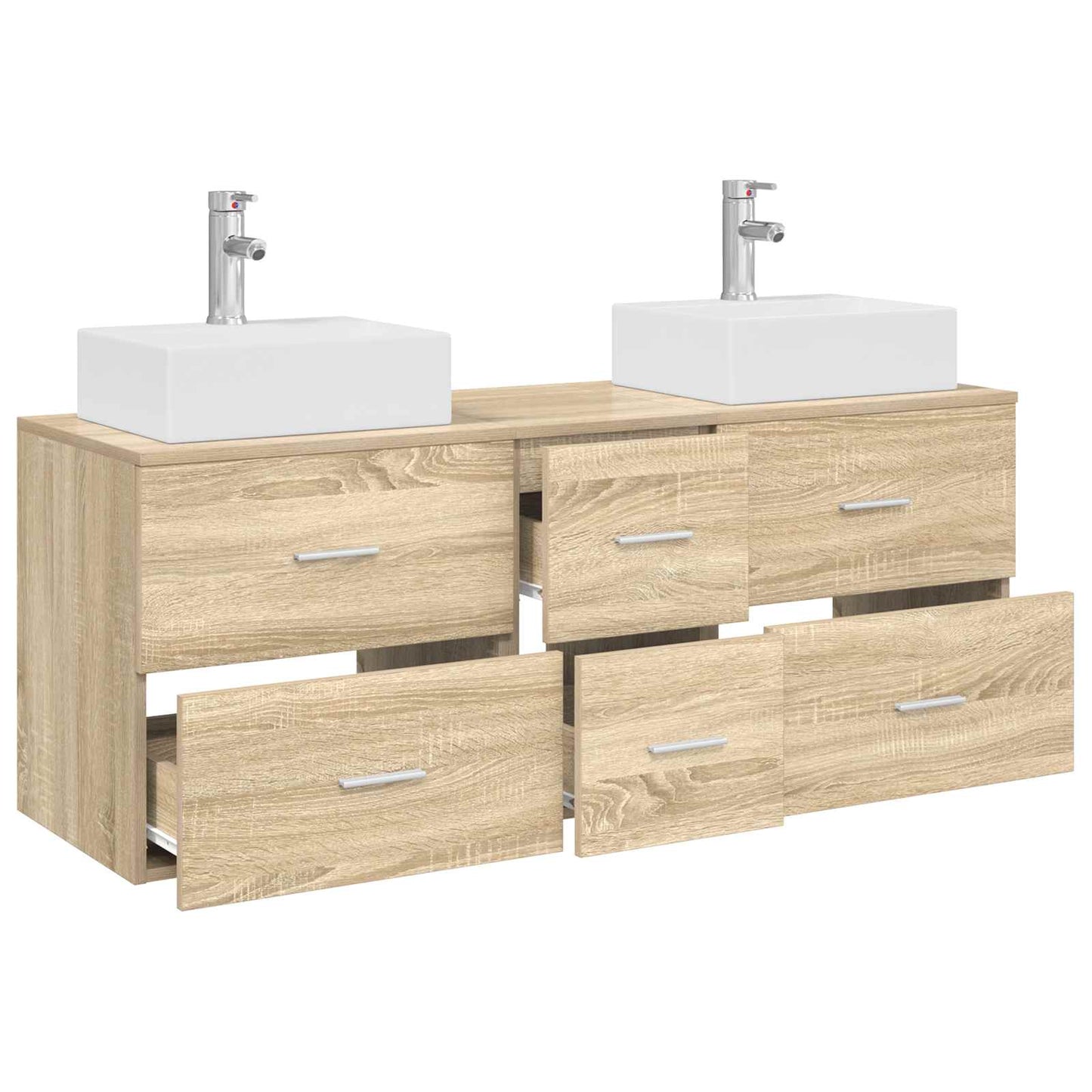 Bathroom Cabinet Set 3 pcs Sonoma Oak 49.5 x 41 x 62.5 cm