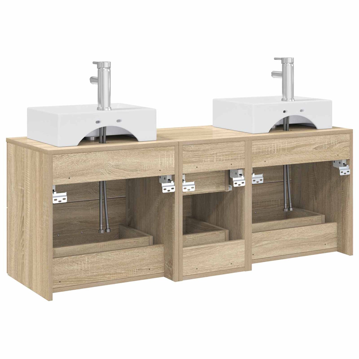 Bathroom Cabinet Set 3 pcs Sonoma Oak 49.5 x 41 x 62.5 cm