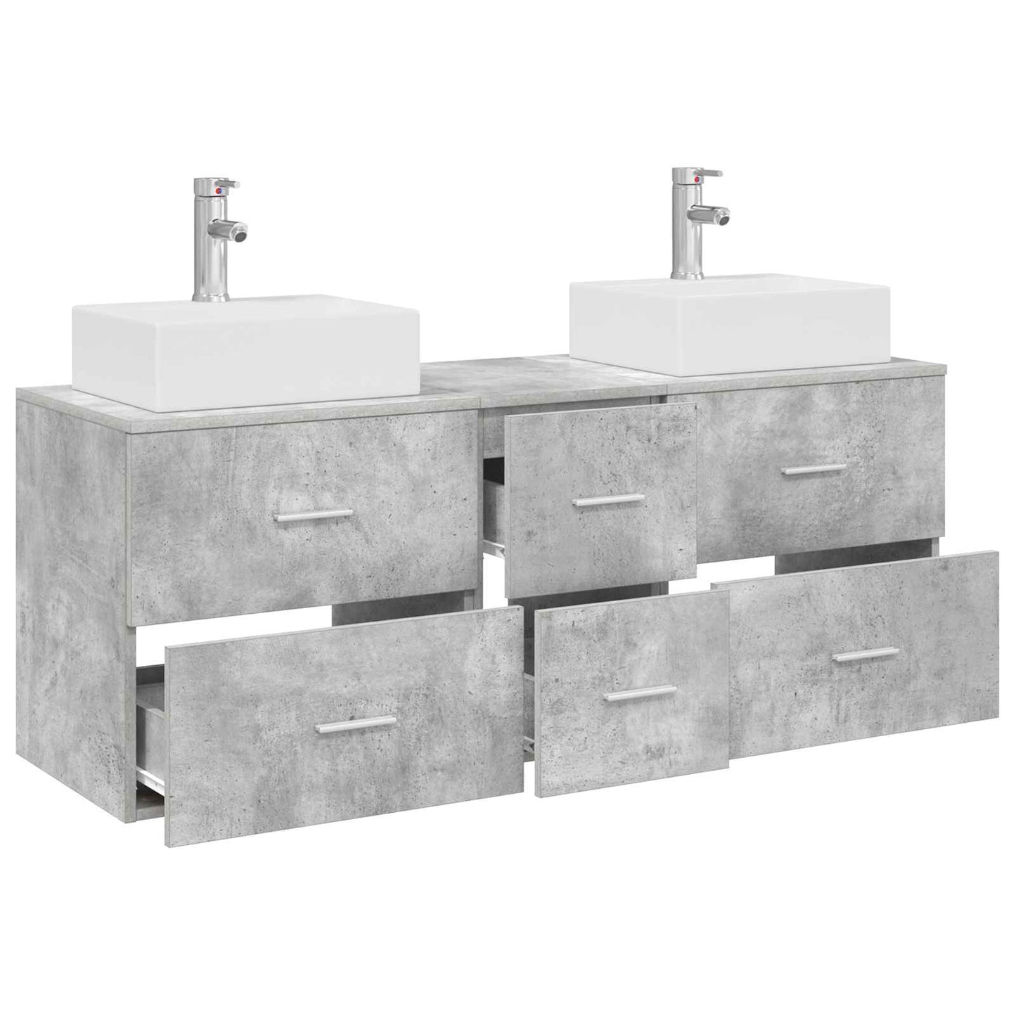 Bathroom Cabinet Set 3 pcs Concrete Grey 49.5 x 41 x 62.5 cm