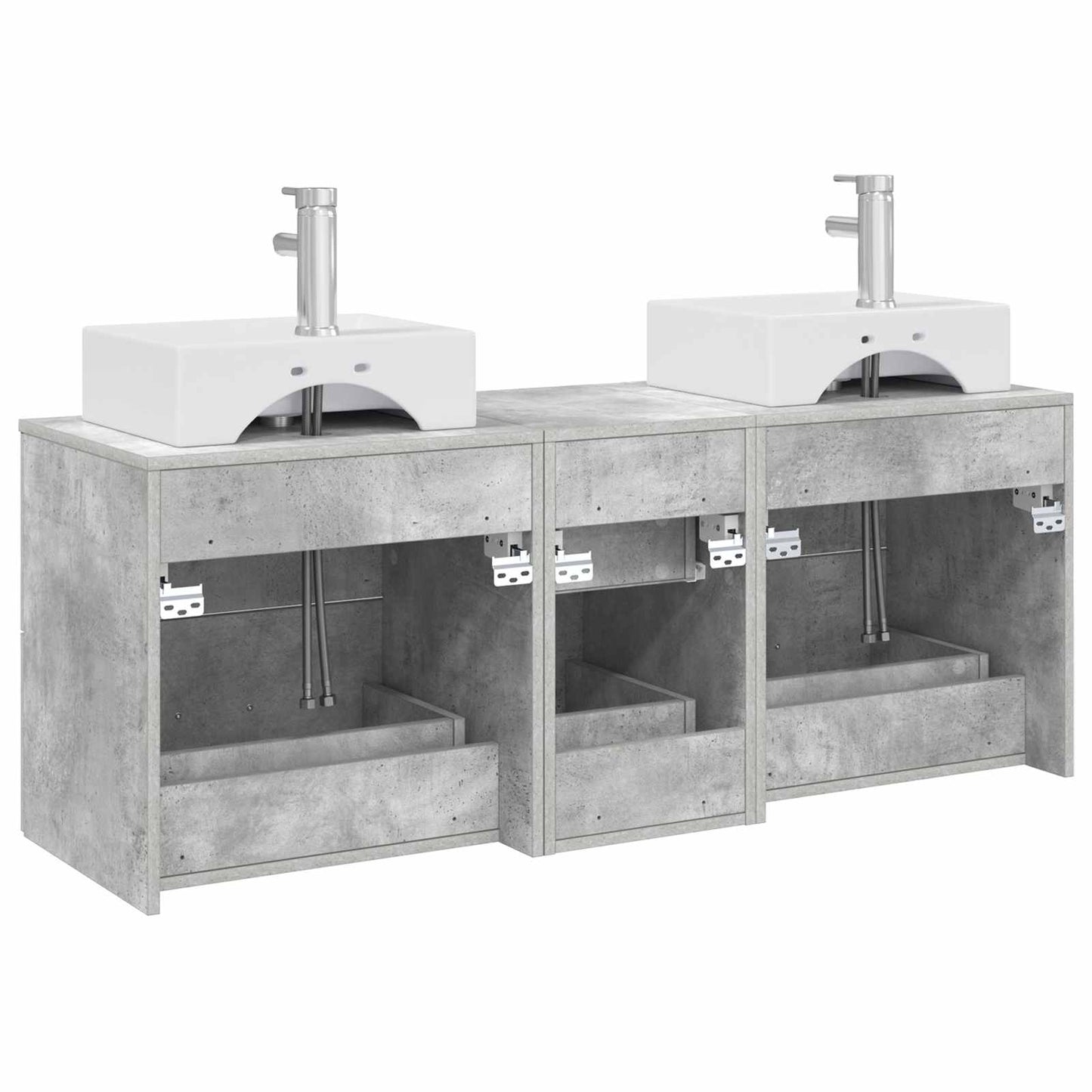 Bathroom Cabinet Set 3 pcs Concrete Grey 49.5 x 41 x 62.5 cm