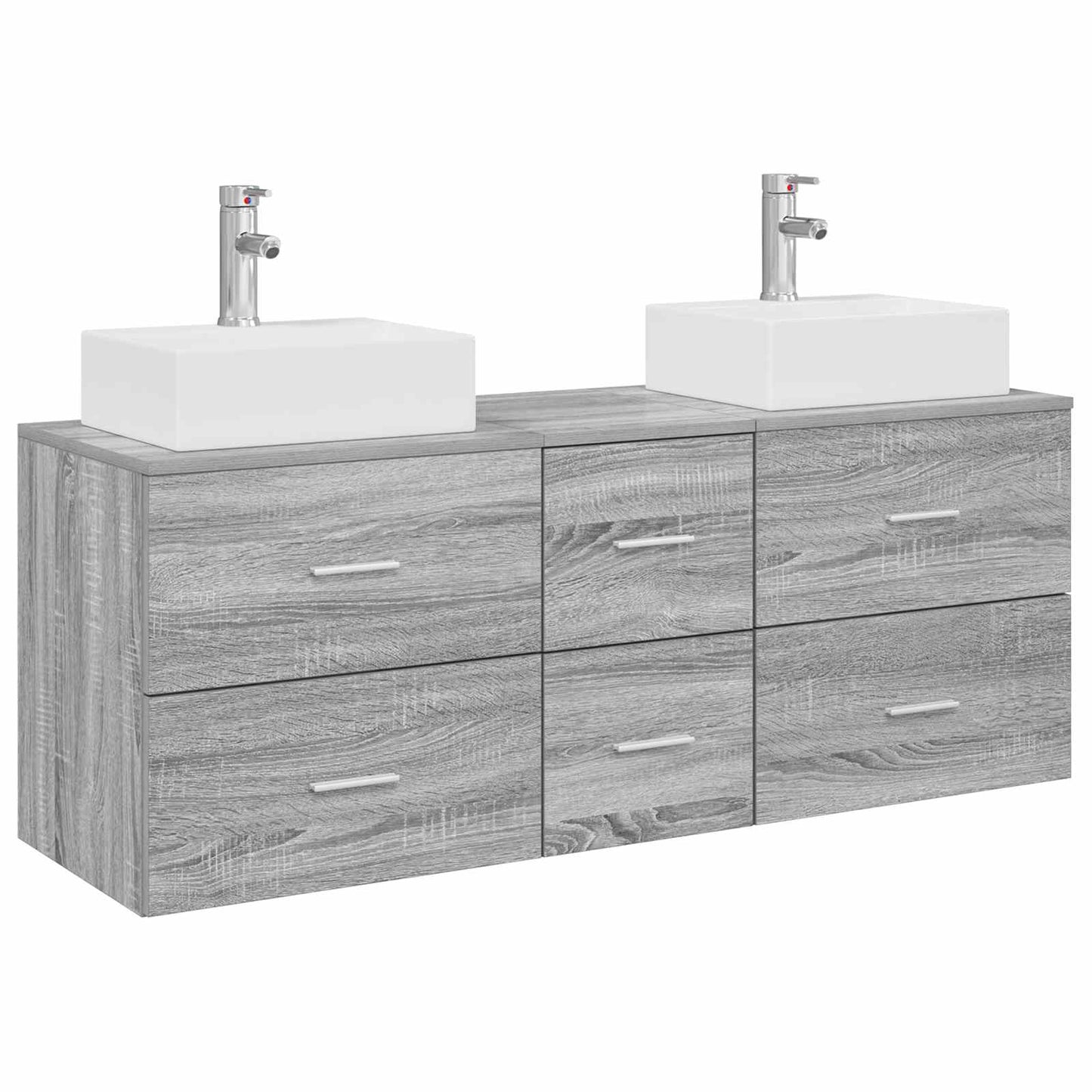 Bathroom Cabinet Set 3 pcs Grey Sonoma 49.5 x 41 x 62.5 cm