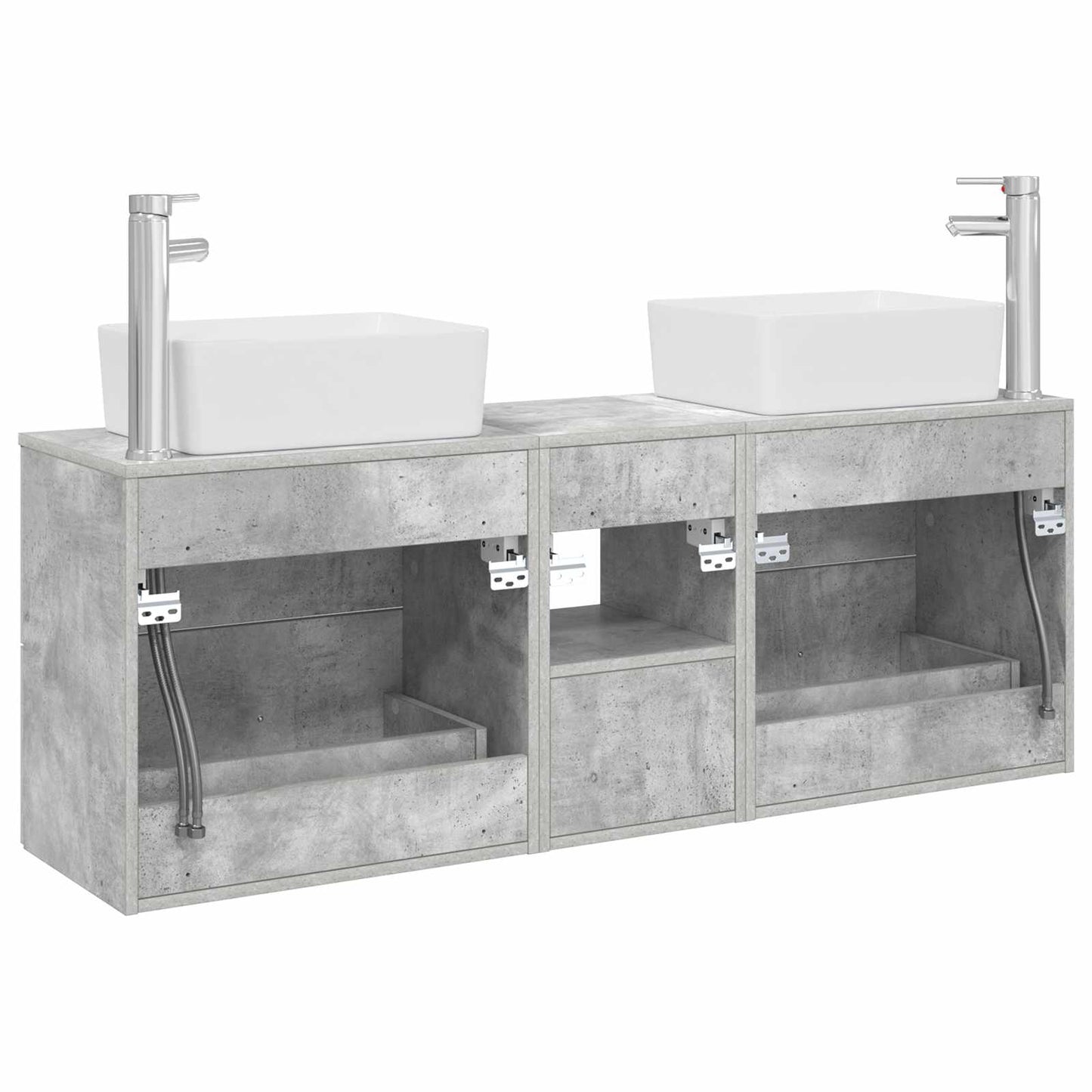 Bathroom Cabinet Set 3 pcs Concrete Grey 53 x 34.5 x 63 cm