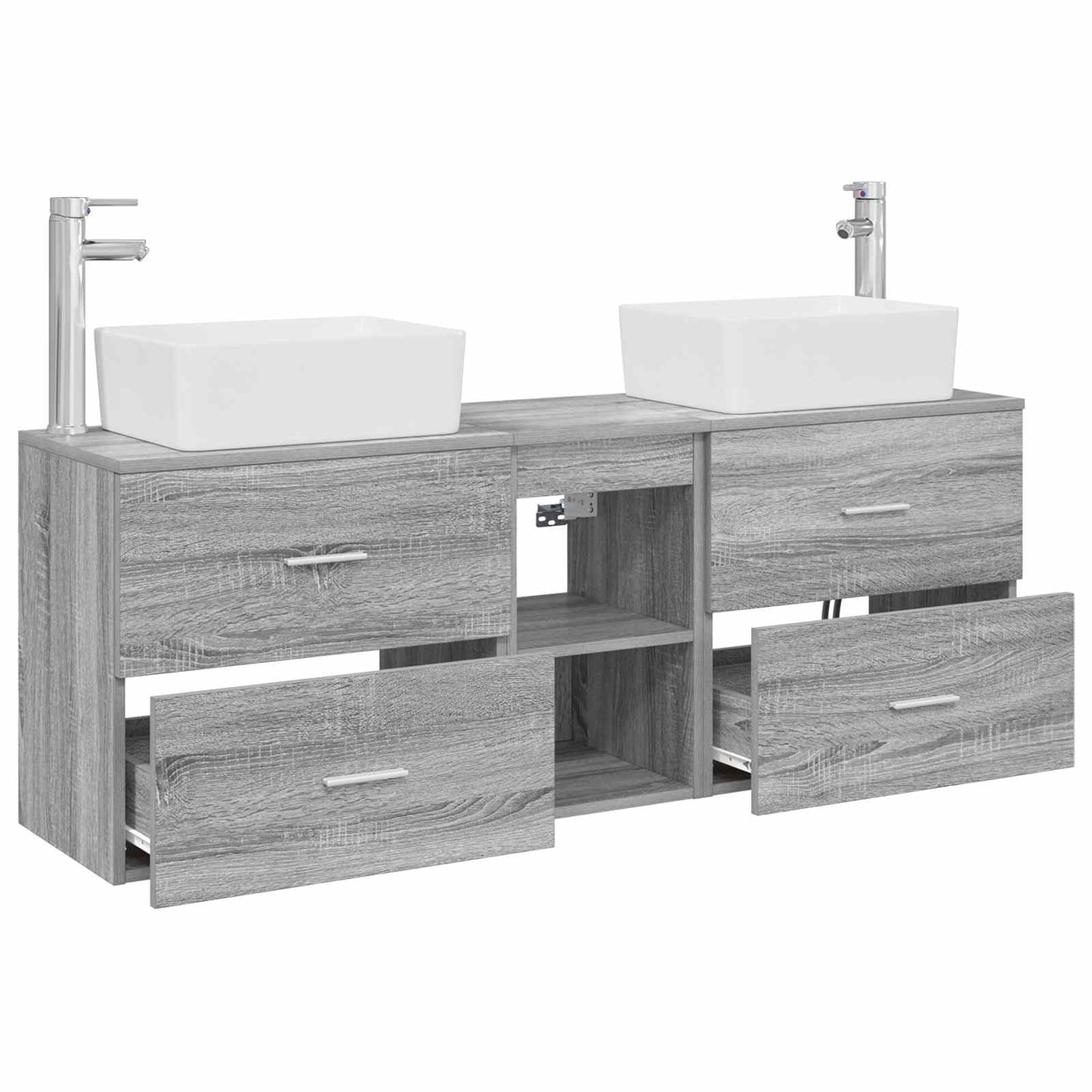 Bathroom Cabinet Set 3 pcs Grey Sonoma 53 x 34.5 x 63 cm