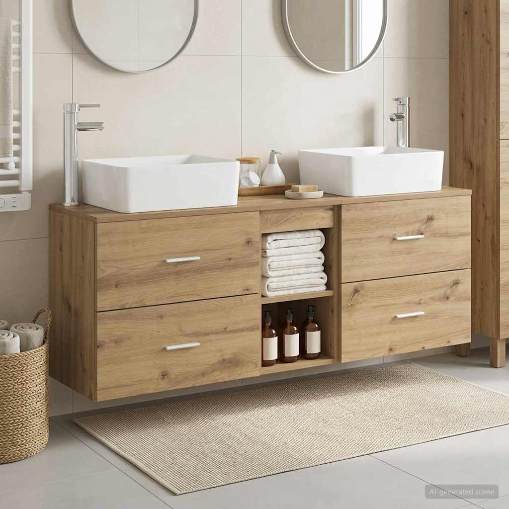 Bathroom Cabinet Set 3 pcs Artisan Oak 53 x 34.5 x 63 cm