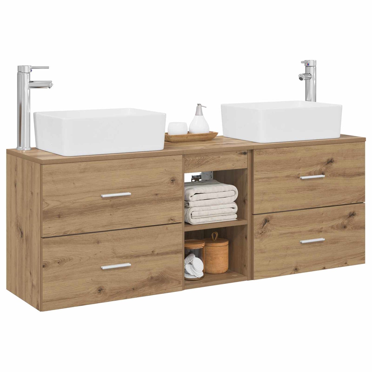 Bathroom Cabinet Set 3 pcs Artisan Oak 53 x 34.5 x 63 cm