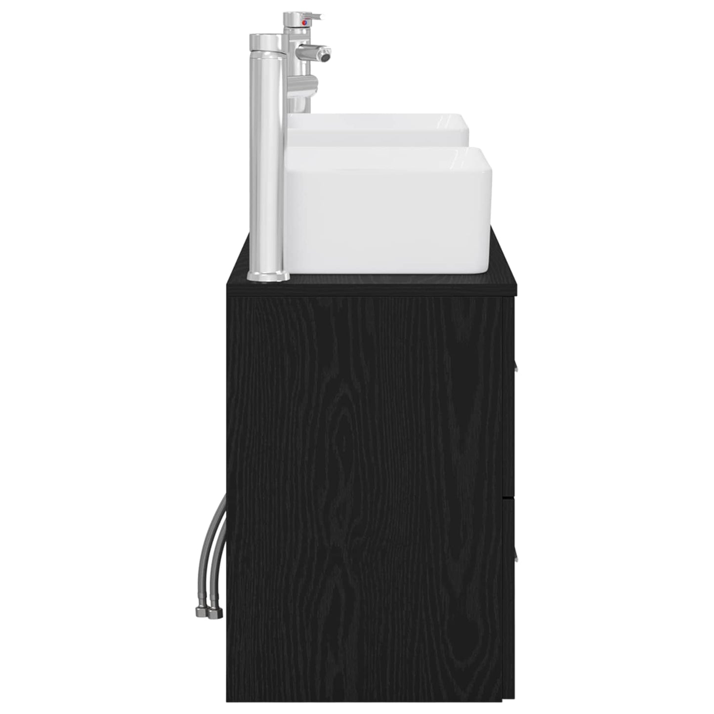 Bathroom Cabinet Set 3 pcs Black 53 x 34.5 x 63 cm