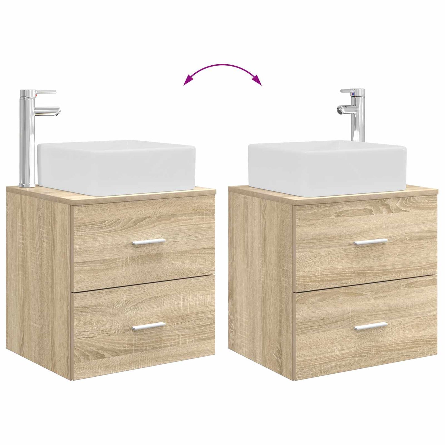 Bathroom Cabinet Set 3 pcs Sonoma Oak 53 x 34.5 x 63 cm