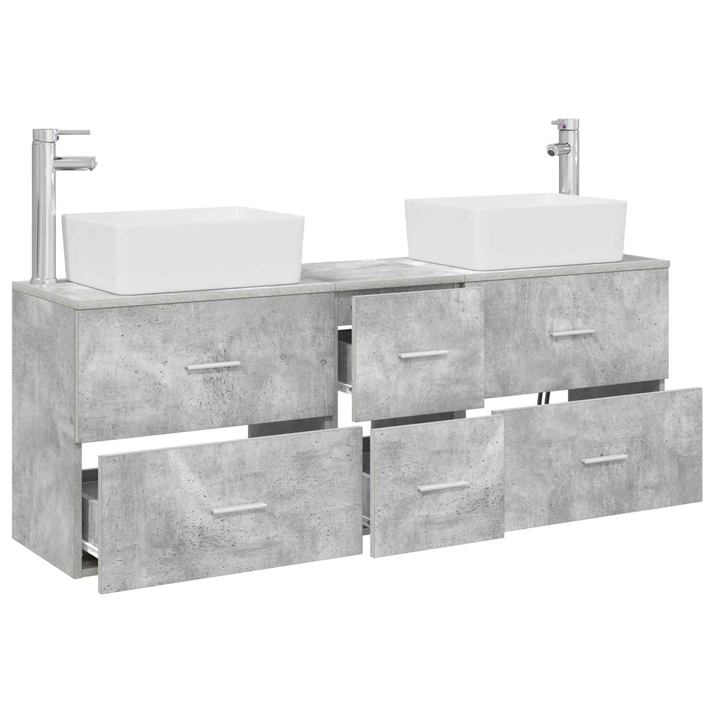 Bathroom Cabinet Set 3 pcs Concrete Grey 53 x 34.5 x 63 cm