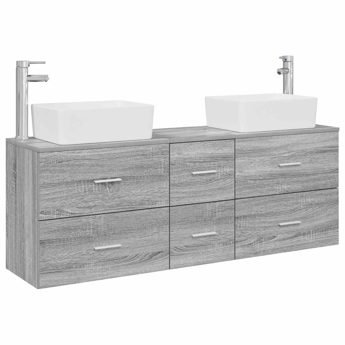 Bathroom Cabinet Set 3 pcs Grey Sonoma 53 x 34.5 x 63 cm