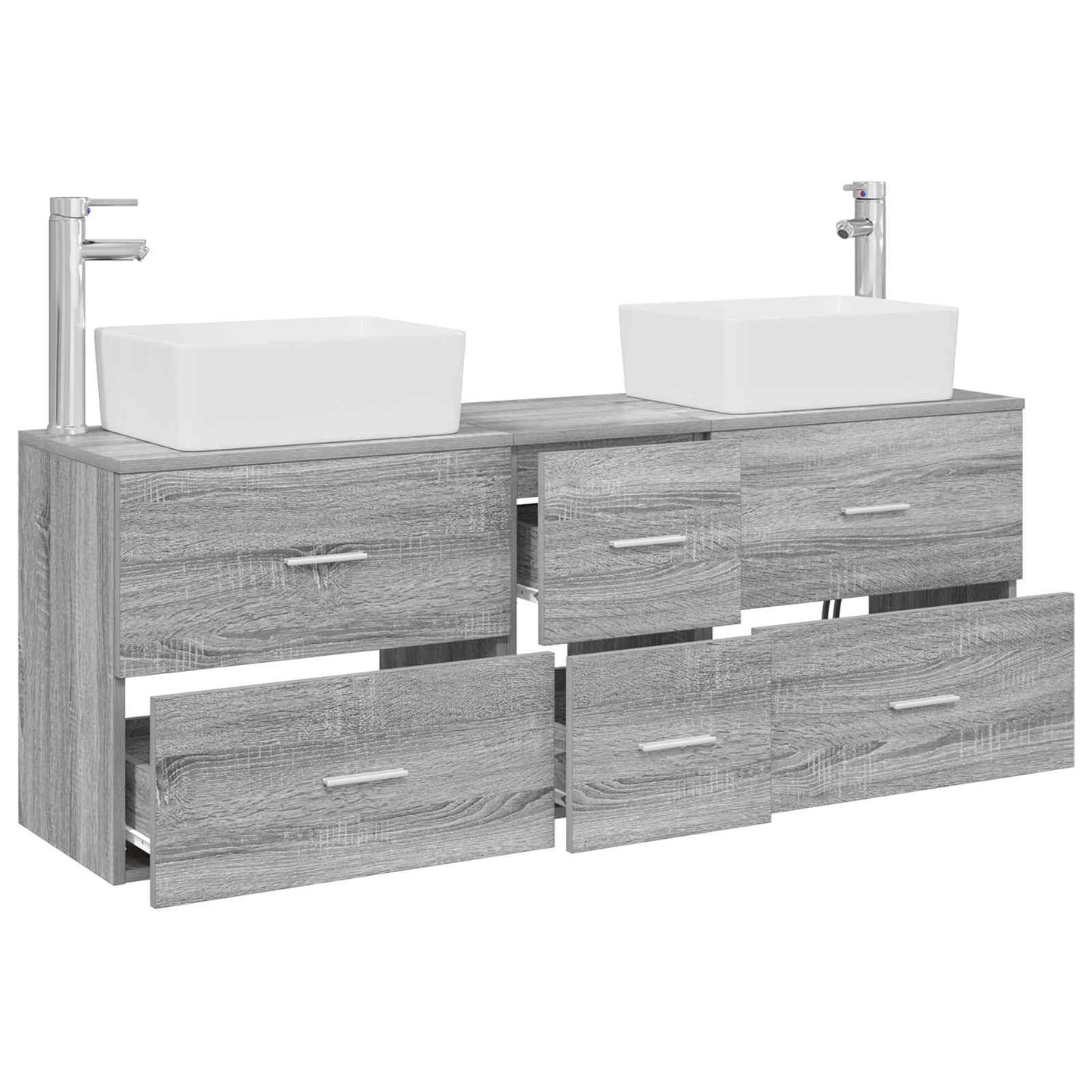 Bathroom Cabinet Set 3 pcs Grey Sonoma 53 x 34.5 x 63 cm