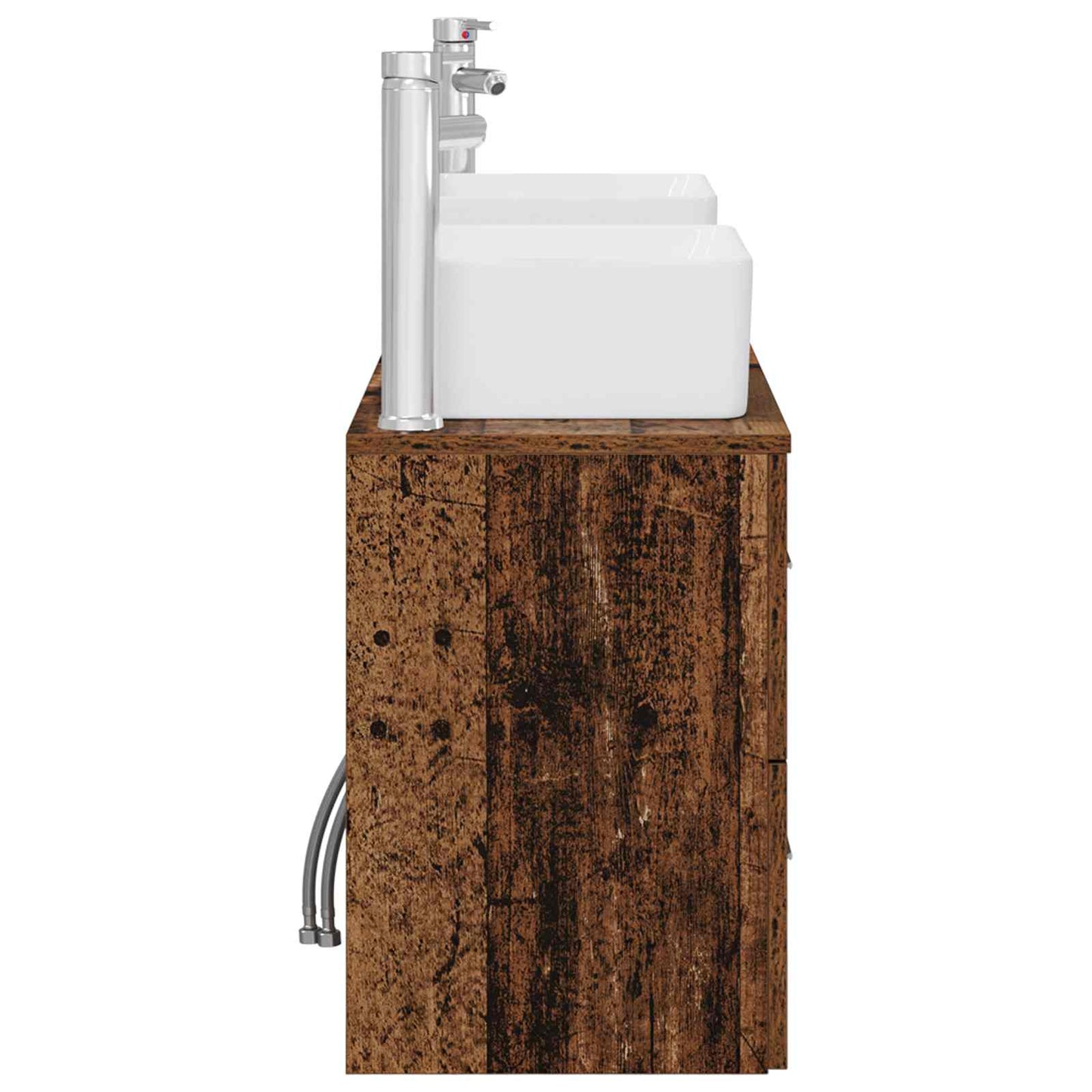 Bathroom Cabinet Set 3 pcs Old Wood 53 x 34.5 x 63 cm