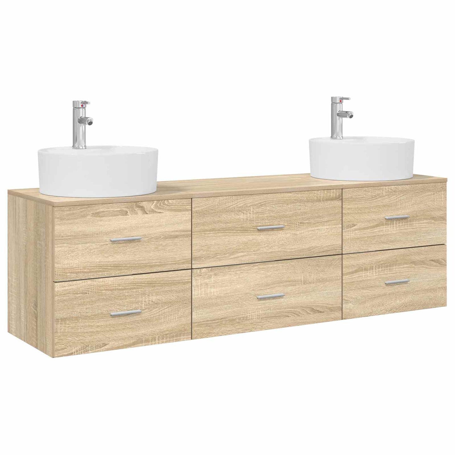 Bathroom Cabinet Set 3 pcs Sonoma Oak 62.5 x 44.5 x 50 cm