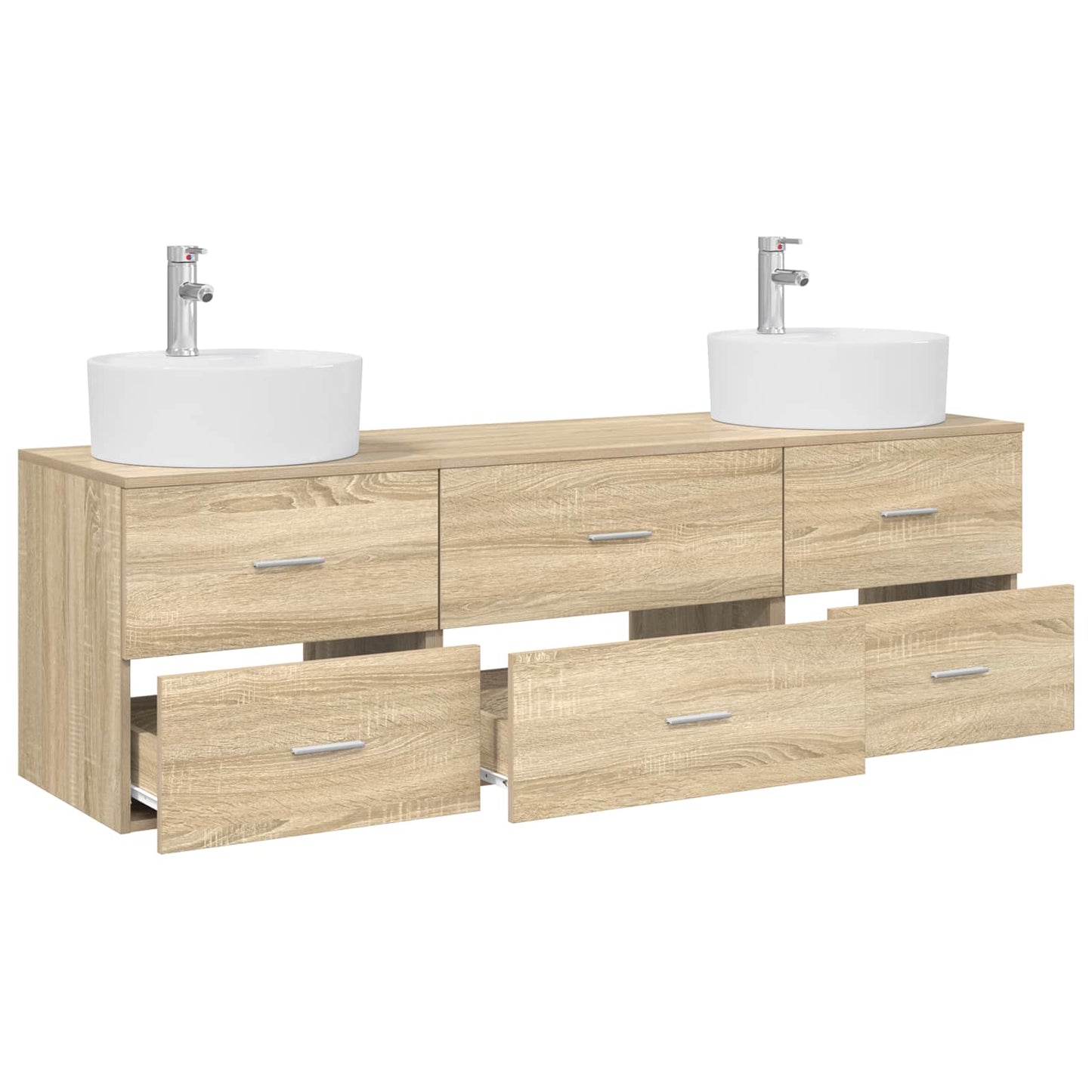 Bathroom Cabinet Set 3 pcs Sonoma Oak 62.5 x 44.5 x 50 cm