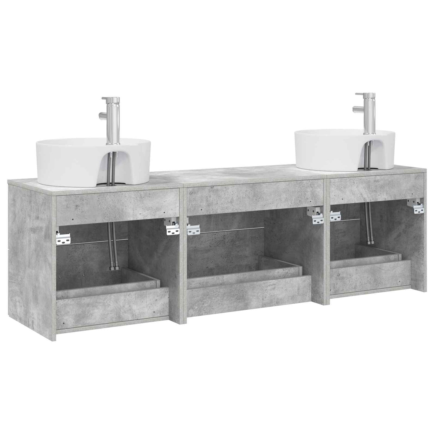 Bathroom Cabinet Set 3 pcs Concrete Grey 62.5 x 44.5 x 50 cm
