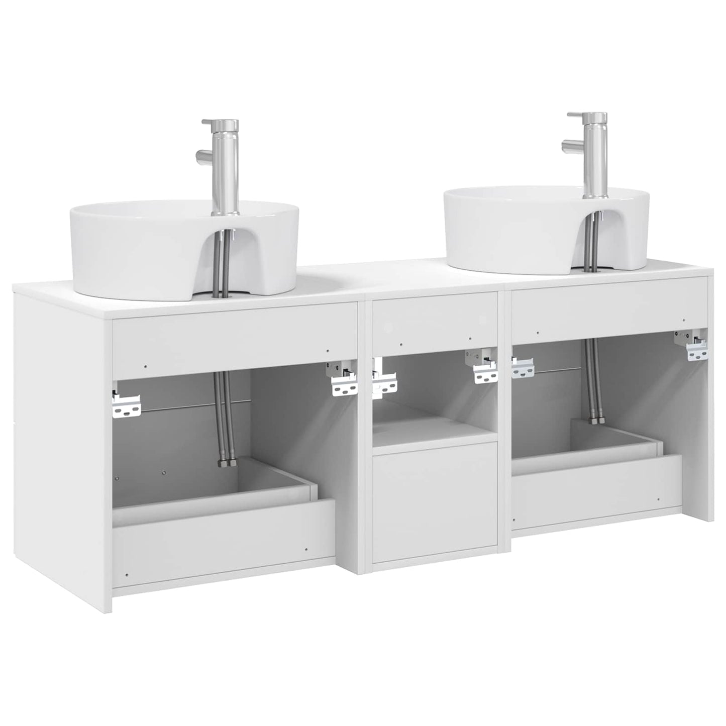 Bathroom Cabinet Set 3 pcs White 49.5 x 44.5 x 65 cm