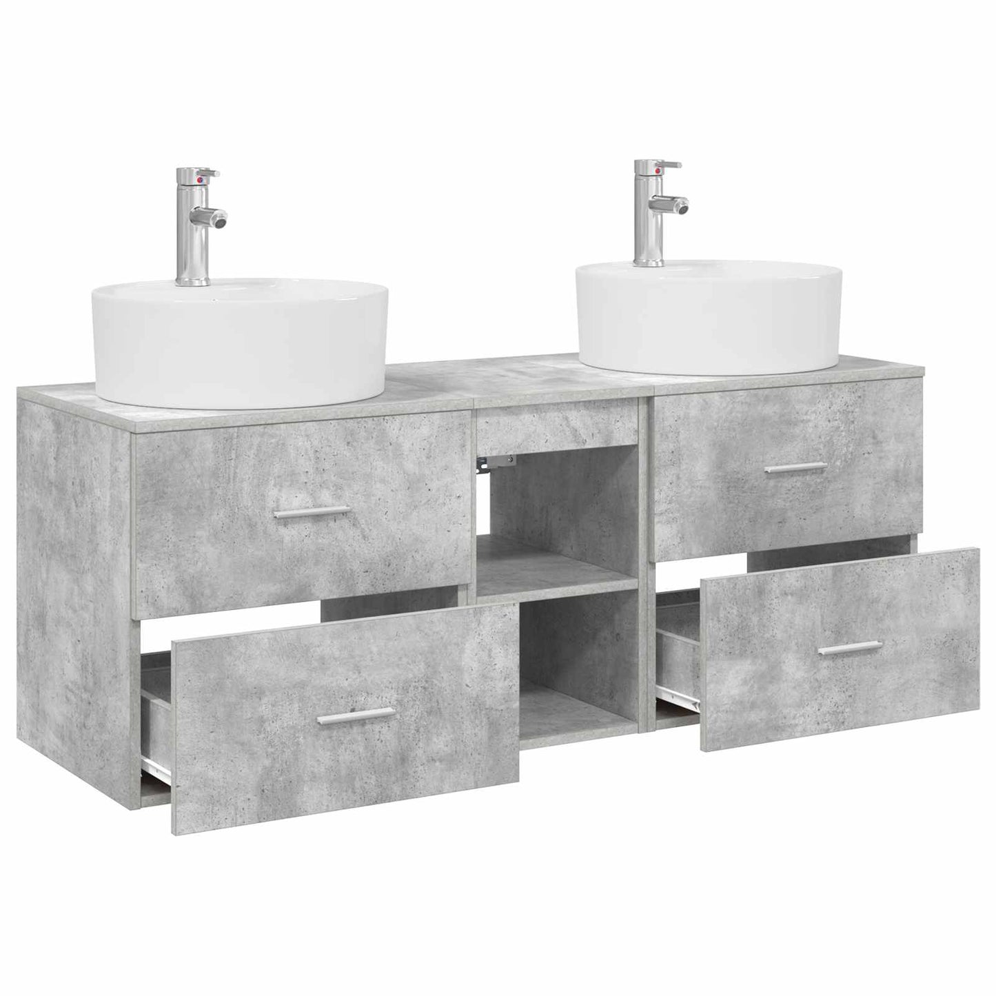 Bathroom Cabinet Set 3 pcs Concrete Grey 49.5 x 44.5 x 65 cm