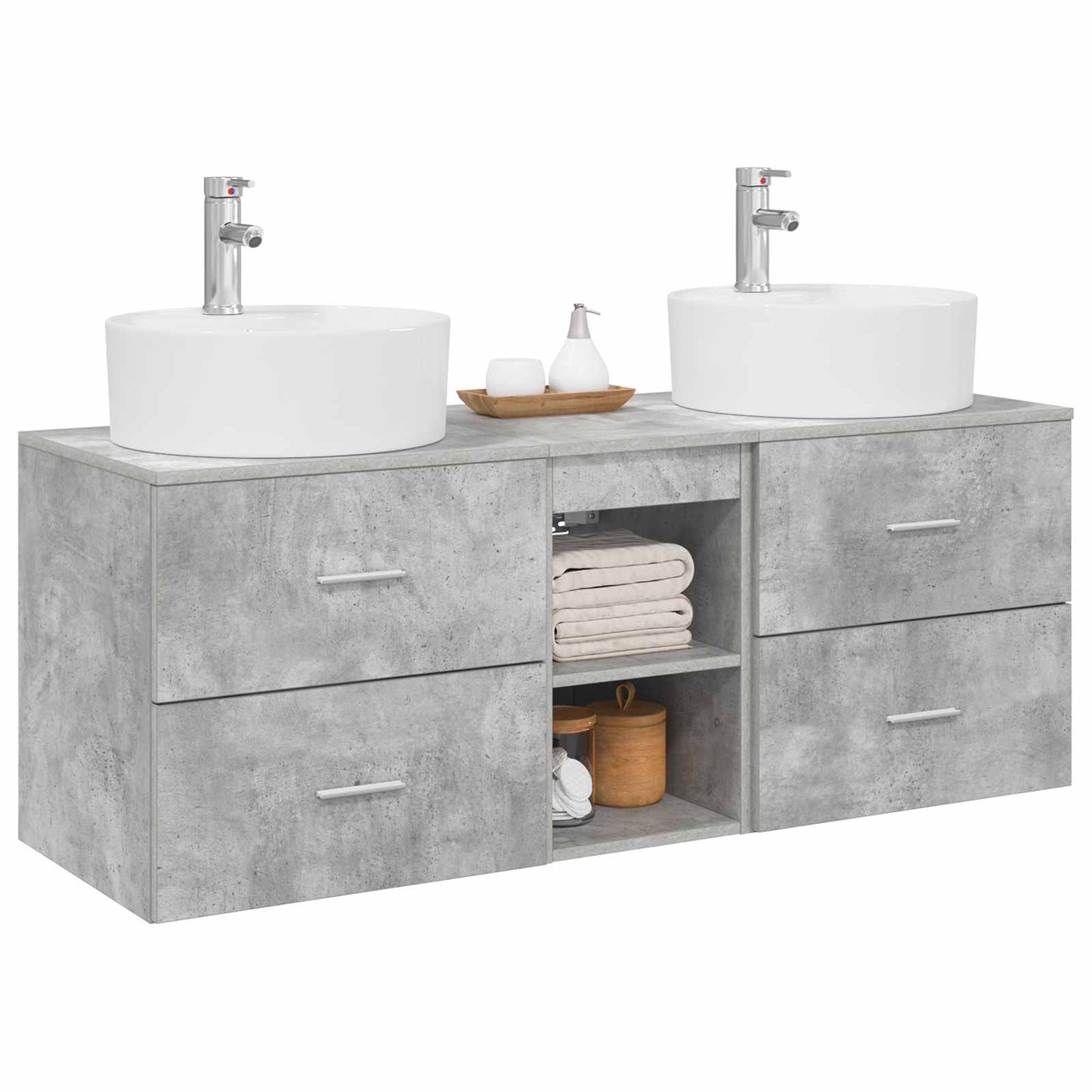 Bathroom Cabinet Set 3 pcs Concrete Grey 49.5 x 44.5 x 65 cm
