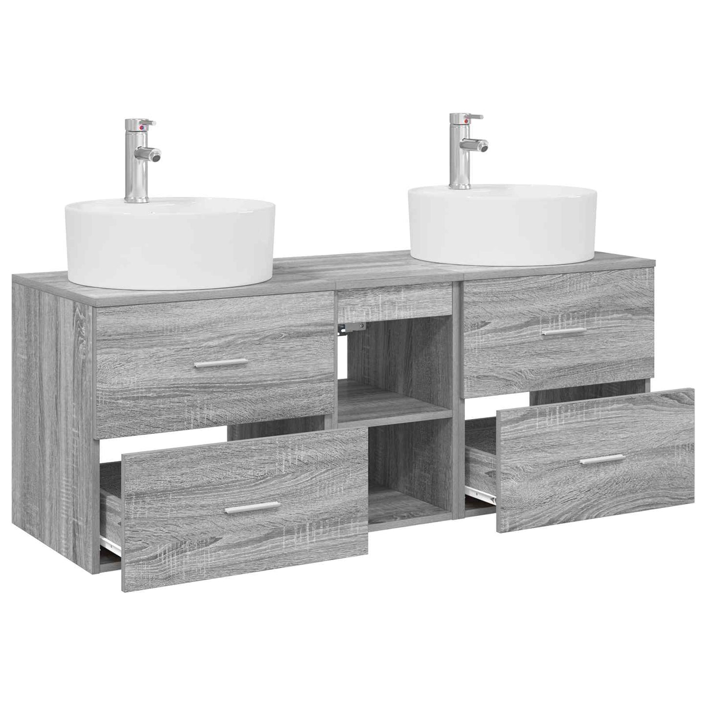 Bathroom Cabinet Set 3 pcs Grey Sonoma 49.5 x 44.5 x 65 cm