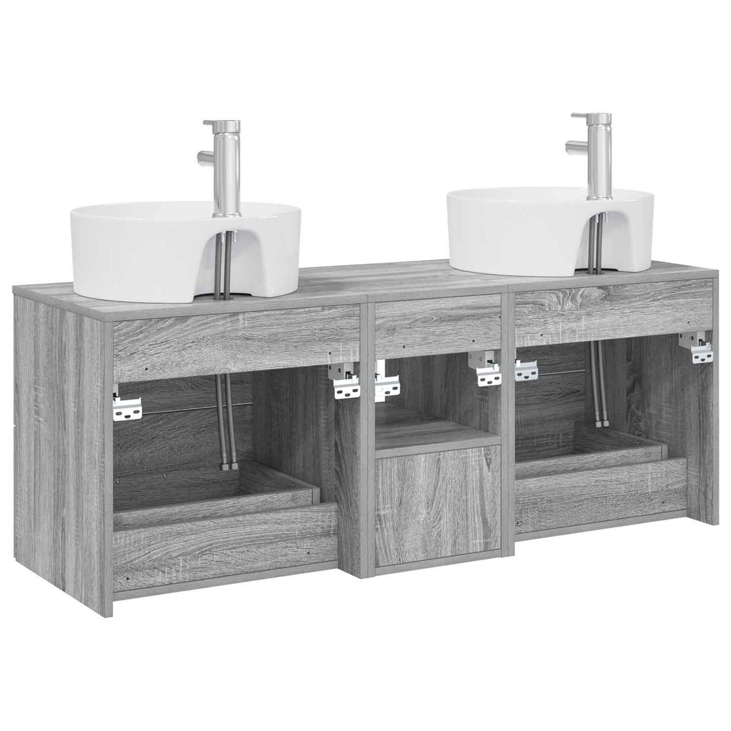 Bathroom Cabinet Set 3 pcs Grey Sonoma 49.5 x 44.5 x 65 cm