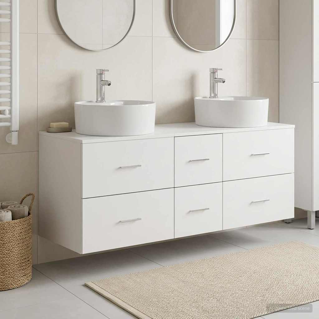 Bathroom Furniture Set 3 pcs White 49.5 x 44.5 x 65 cm