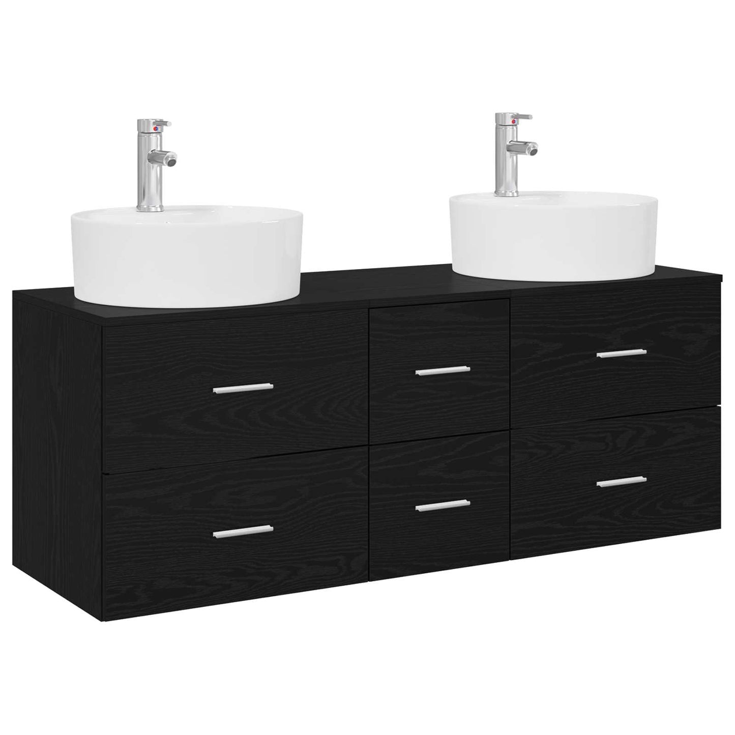 Bathroom Furniture Set 3 pcs Black 49.5 x 44.5 x 65 cm