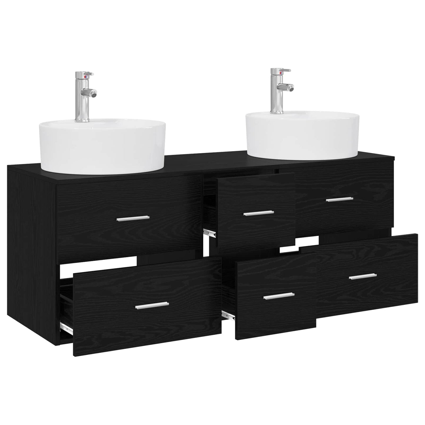 Bathroom Furniture Set 3 pcs Black 49.5 x 44.5 x 65 cm
