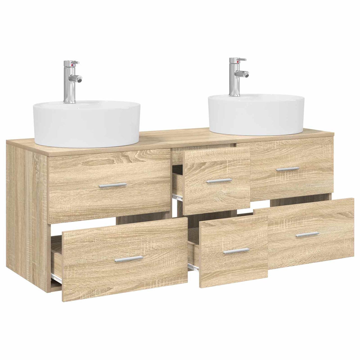 Bathroom Furniture Set 3 pcs Sonoma Oak 49.5 x 44.5 x 65 cm