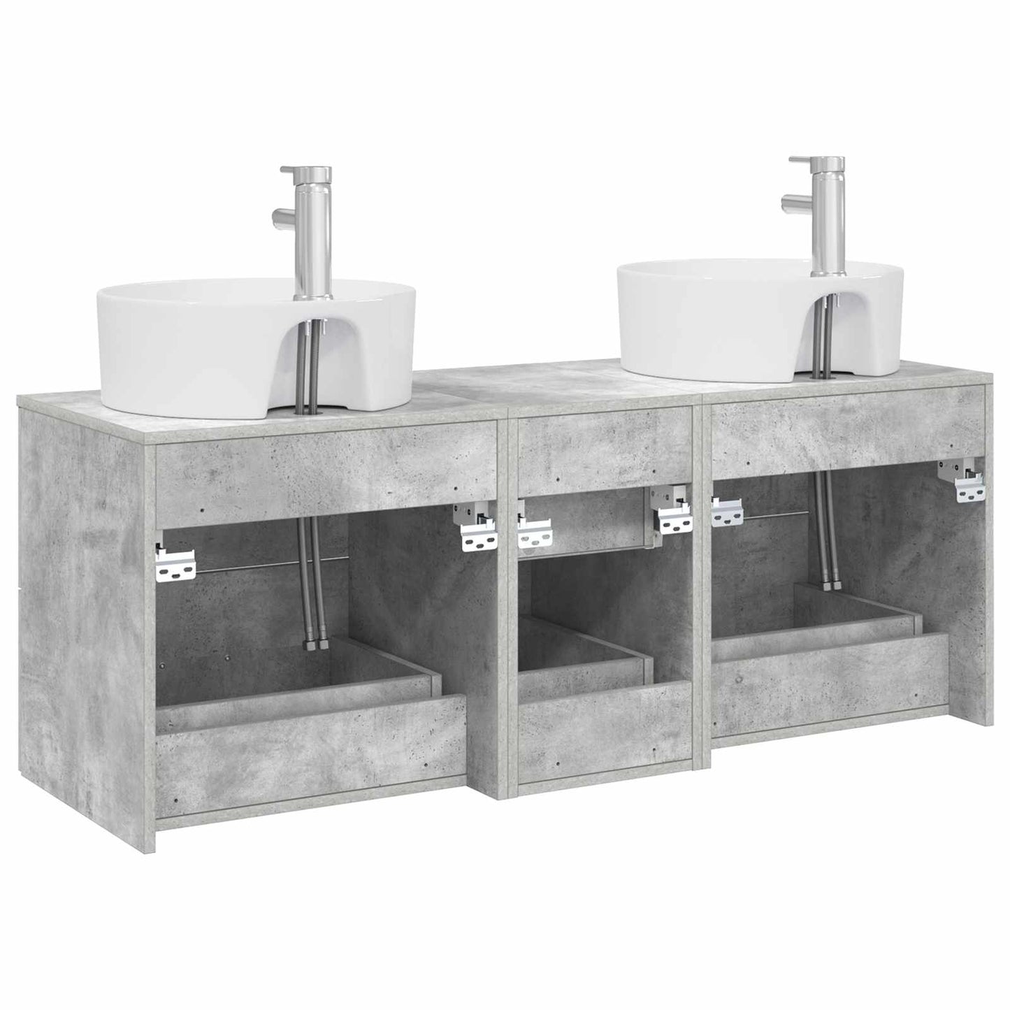 Bathroom Furniture Set 3 pcs Concrete Grey 49.5 x 44.5 x 65 cm
